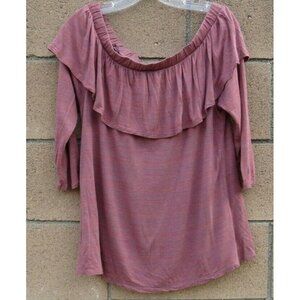 Blouse Anthropologie Dolan Left Coast Collection Off Shoulder Ruffle Top L Rayon